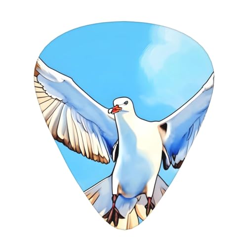 Seagulls in flight Guitar Picks 12 Pack Assorted Thickness-0.46mm 0.71mm 0.96mm Thin Medium Heavy Picks for Acoustic Electric Guitar Ukulele