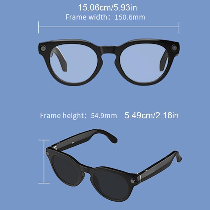 KOIPSSE AI Smart Camera Glasses V03-T6 with accessories