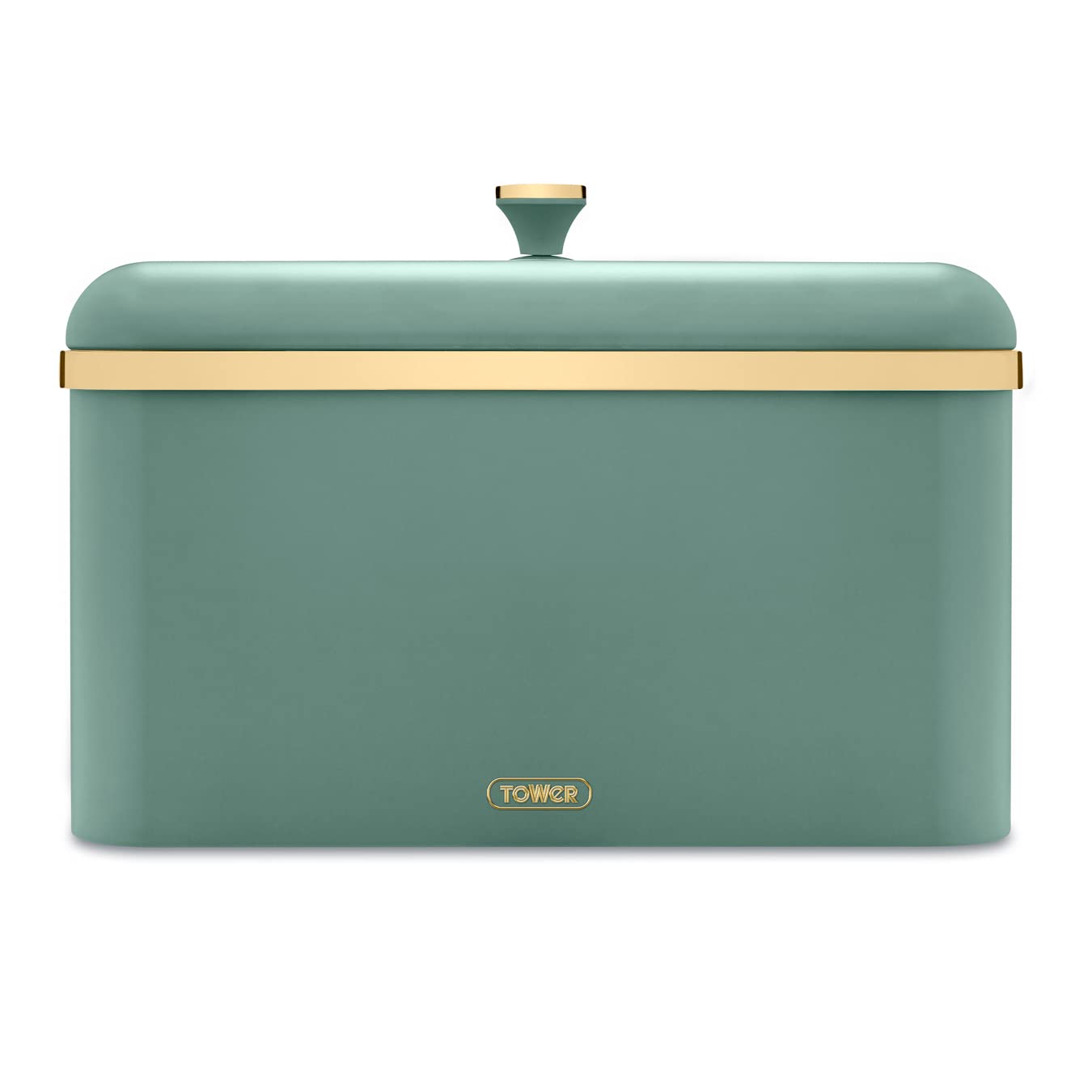 Tower Cavaletto Bread Bin, Airtight, Carbon Steel, Jade Green & Gold T826130JDE