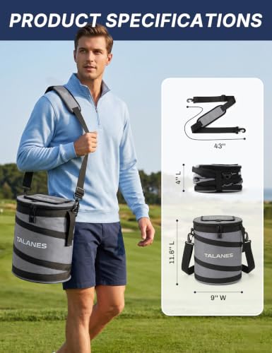 Image of 14-Can Insulated Golf Cart Cooler Bag Keeps Beverages Cold | Large Golf Cooler Sleeve with Adjustable Shoulder Strap & Collapsible Design, Ideal Gift for Golfers