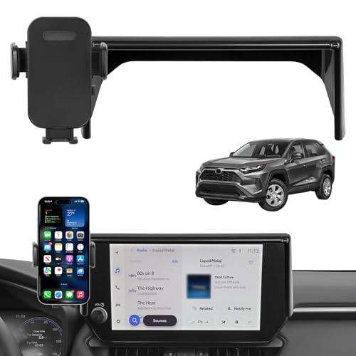 KAKSEY Car Phone Holder Compatible with Toyota RAV4 2019-2025 Auto Accessories 7/8 Inch Screen Fixed Clip, Mobile Cellphone Mount Navigation Screen Bracket Hands-Free