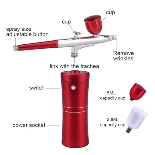 Cenoz Airbrush Kit, Airbrush Blush Makeup Kit, Nail Airbrush Machine, Tattoo Gun, Portable Cordless Airbrush Kit For Model Painting, Nail Art, Makeup, Tattoo, Barber, Cake Decorating #TOP3