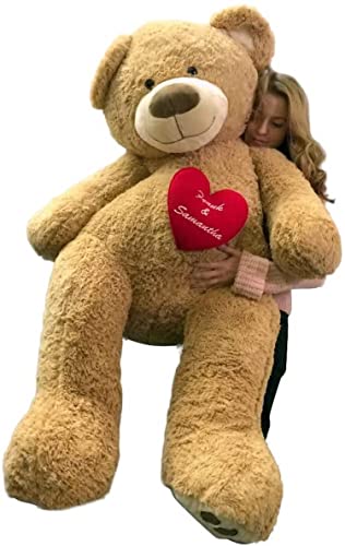 Big Plush Personalized His And Hers Names On Giant Love And Romance Teddy Bear 5 Feet Tall Soft Valentines Day Or Any Day Gift #TOP7
