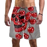 Pantalones cortos de playa para hombre, cabeza de calavera roja, traje de baño elástico para hombre, talla L, multicolor, XXL