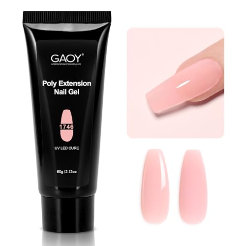 GAOY Poly Gel, 60g Nail Extension Gel, Clear Builder Enhancement for Beginner & Professional Nail Art Salon DIY at Home