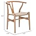 POLY & BARK Weave Dining Chairs – Mid-Century Modern Wishbone Dining Chairs with Arms, Solid Wood Frame, Indoor Use – Natural – Set of 2 - Ideal for Dining Room, Kitchen or Stylish Accent Setting