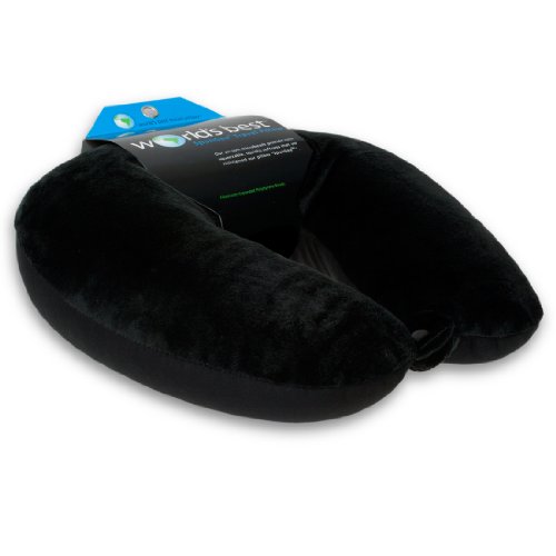 World's Best Air Soft Microbead Neck Pillow, Black