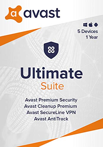 Avast Ultimate 2022 | Antivirus+Cleaner+VPN | 5 Devices, 1 Year [Online Code]