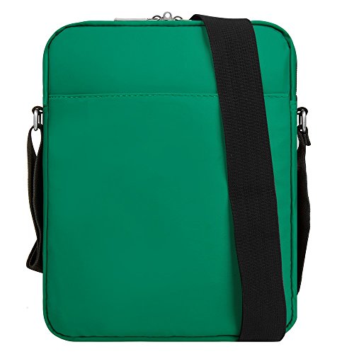 Maggie Compact Crossbody Messenger Bag 10 Inch - Water-Resistant Vinyl, Secure Zips, Tablet Ready, Green/Black4