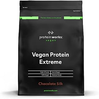 Vegan Extreme Protein Powder | 100% Plant-Based | Added Vitamins & Minerals | Low Fat Shake | Protein Works | Chocolate Silk | 1kg