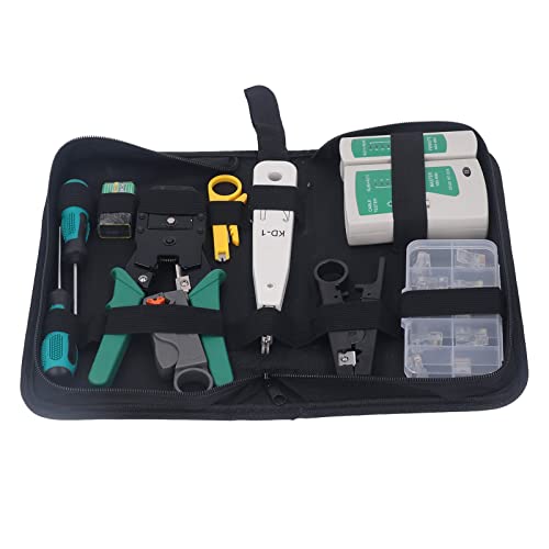 Elprico Câble Réseau-kit de Maintenance Accessoires Complets Efficaces pour la Maintenance des Ménages RJ45 RJ11 Outil Réseau