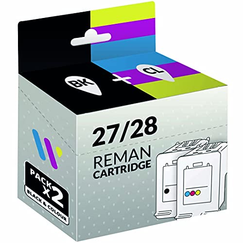 PixColor Compatible con HP 27 28 Pack Negro y Color Genérico