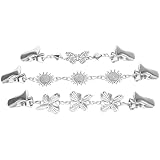 HOLIDYOYO 3個 レトロ花柄カーディガン襟クリップ 衣類用装飾クリップ シンプルでファッショナブルなセーター留め具 レディース用防走光スカ