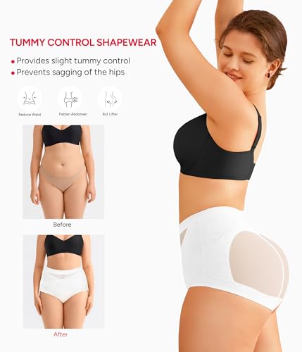 Image of Nebility 2 Piece Tummy Control Shapewear Butt Lifting Underwear for Women Lower Belly Waist Trainer Seamless Faja Body Shaper