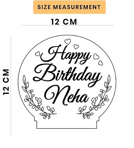 Image of Customized 3D Lamp for Birthday - Personalized LED Night Light with Names | Unique Gift for Husband, Wife Friends| Gifts Custom Decor for Happy Birthday Special (Everyone) (Happy Birthday)