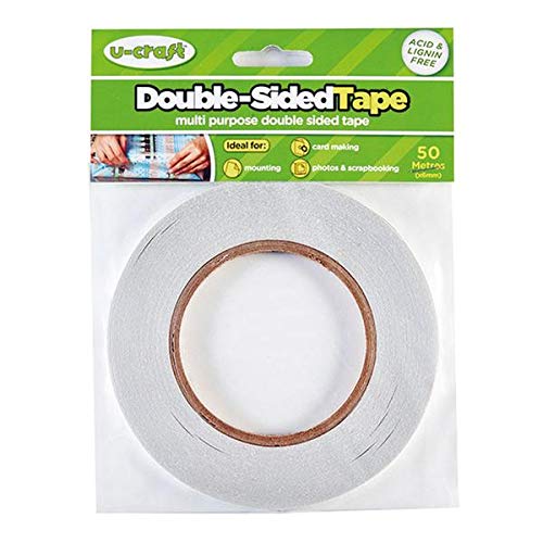 U-Craft Double Sided Self Adhesive Tape Easy Tear Permanent 6mmx50m 201143