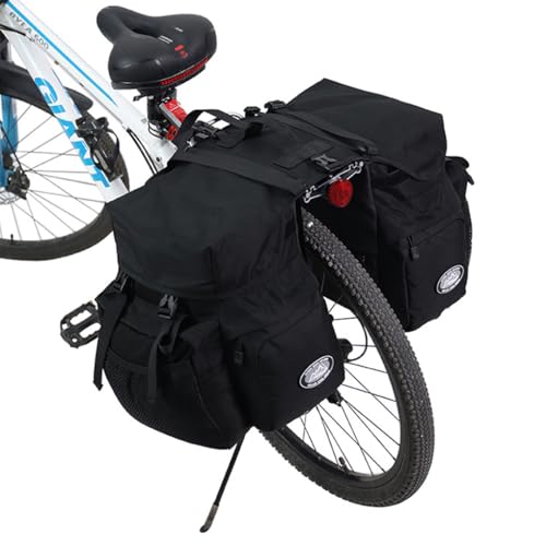 Sacoches de vélo en lin vert pour porte-bagages arrière robuste - 3