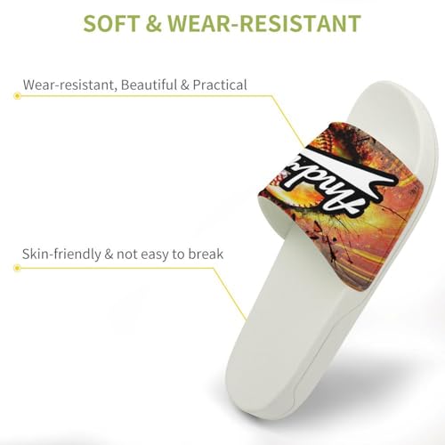 Custom Sports Slides Personalized Slippers - Baseball Sandals Quick Drying Softball Slippers Indoor Outdoor,Gifts for Men Youth Boy (White,Style 49)3