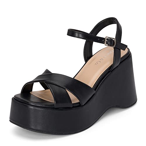 Chariot & Co -Daystar- Womens Open Toe Ankle Strap Wedges Heels Platform Trendy Summer Sandals2