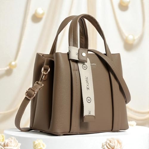 Image of EXOTIC Premium Ivory Chic Edition Urban Luxe Hand & Sling Bag for Women | Stylish PU Leather Tote with Spacious Compartments & Detachable Strap
