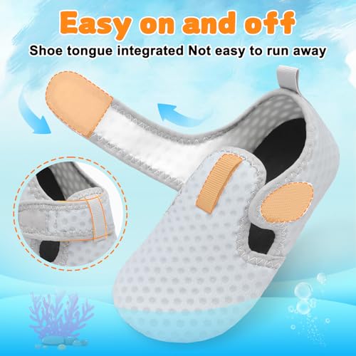 Image of LeIsfIt Kids Water Shoes Girls Boys Quick Dry Aqua Socks Breathable Swim Shoes Non-Slip Barefoot Socks for Beach Surf