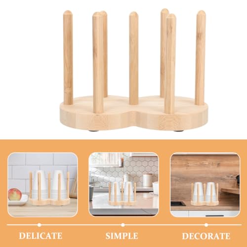 Organisateur en bois pour gobelets jetables NUOBESTY à 2 compartiments