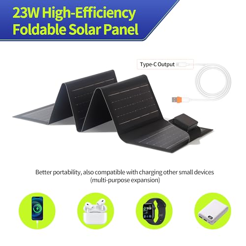 Image of Solar Ceiling Fan with Light, 21600mAh Rechargeable Battery, 23W Foldable Solar Panel, DC Brushless Quiet Fan, 3 Installation Ways, for Gazebo, Patio, Camping Tent, Garage, RV, Emergency Use