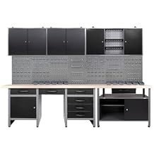 Industrial Grade Garage Storage Cabinet System, Included Peg Board Hooks & Accessories