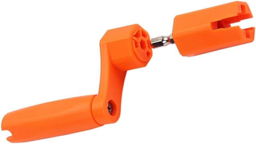 Multifunctional Guitar Peg String Winder and Bridge Pin Puller with Hexagonal Remover Drill Adapter for Guitar Bass Banjo Dobro Mandolin Ukulele Orange