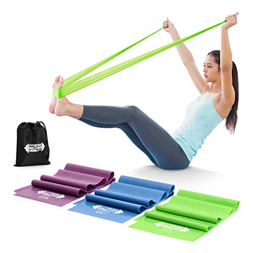 1,5 m Stretch Resistance Bands Set van 3 van CKB LTD - Natuurlijke Latex met 3 Niveaus Workout Weerstandsbanden Set voor Vrouwen Mannen Ideaal voor Pilates Rehab Mobiliteit Flex Kracht Oefening