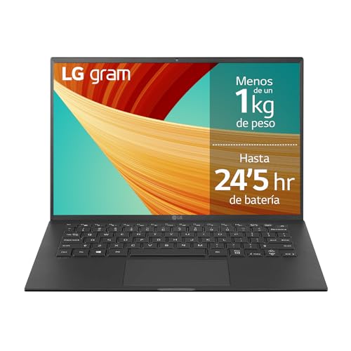 LG Gram 14ZB90R-G.AA75B - Ordenador Portátil, 14 Pulgadas IPS , Intel Core EVO i7 13ª Gen, Windows 11 Home, 16 GB RAM, 512GB SSD, 1 Kg, 24.5 h de Autonomía, Color Negro