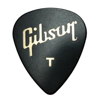 Lot de 12 médiators fins standard Gibson pour guitare dans une boîte pratique en étain - Les Beatles, Paul McCartney, John Lennon, RIngo Starr, George Harrison