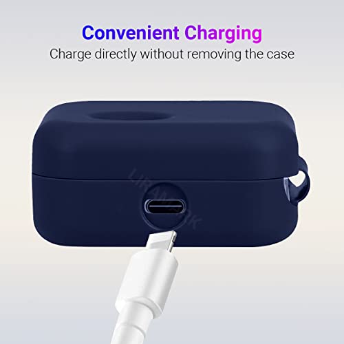 Image of LIRAMARK Shockproof Protective Silicone 360 Cover Case with Buckle Designed for Nothing Ear 1 (Midnight Blue)