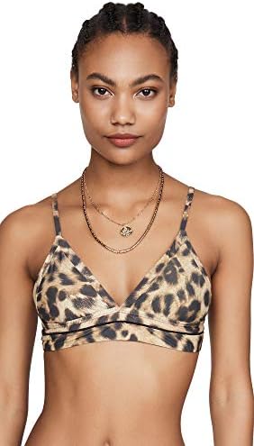 Women's Kylie Jungle Stitched Halter Bikini Top - Adjustable Straps, Removable Padding
