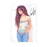 CSESTCGN Poster autographe de Camila Cabello sur toile - D�coration murale pour salon, chambre � coucher - 40 x 60 cm