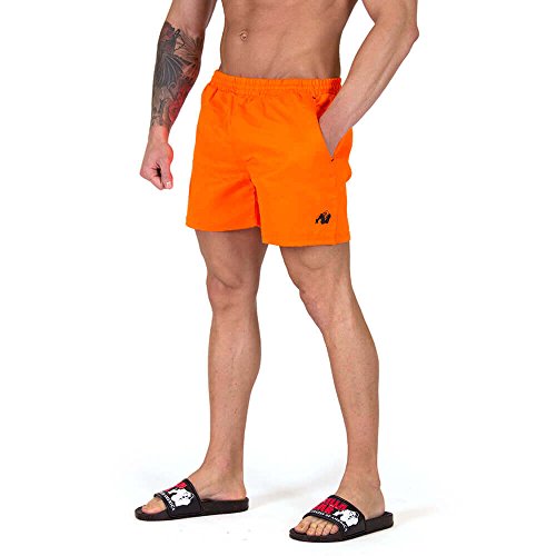 Gorilla Wear Miami Shorts - neo orange- Bodybuilding und Fitness Short für Herren, 3XL