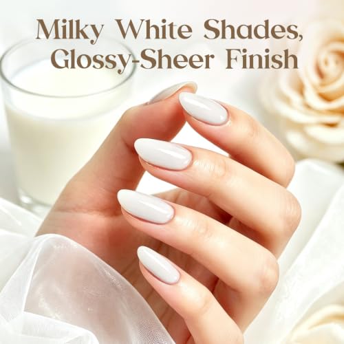 Image of Beetles Milky White Gel Nail Polish, Milk Lotion15ml Nude Jelly Nail Color