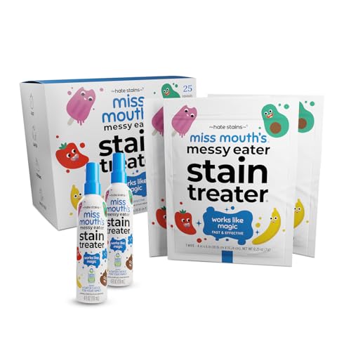 Image of Miss Mouth's Messy Eater Stain Treater 4oz 2pack Stain Remover Spray and 25 pack Wipes