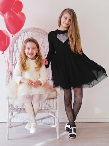 3 Pairs Girls Lace Tights for Kids Bow Sheer Fishnet Stockings Dance Pantyhose for Halloween Christmas4