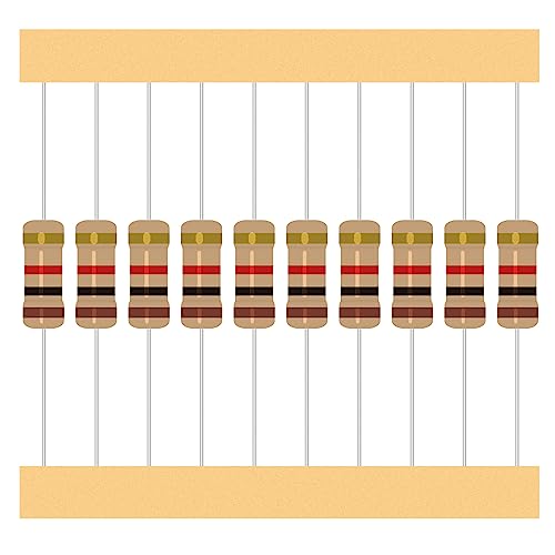 ALLECIN Kit de Resistor de Filme de Carbono de 25 Valores 1W de 1 Ohm A 1M Ohm 1 Watt 5% Variedade d