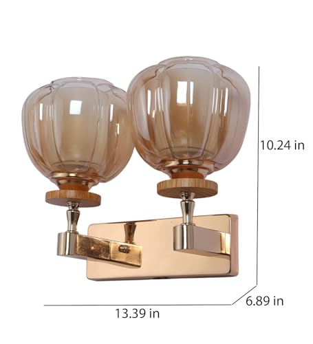Image of ELAINTE Premium Wall Light | | Elegant Glass Wall Lamp for Living Room & Hallway | 3 Years Warranty | Free Bulb (Tany-Double)