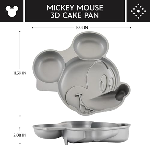 Farberware Disney Bake with Mickey Mouse Nonstick Bakeware Cake Decorating/Baking Dish, 3D Cake Pan - Gray - image 6