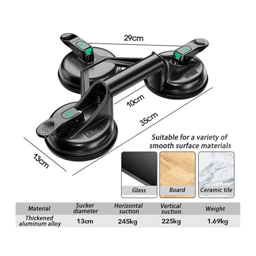 Ventosa para cristal con triple succión resistente para pisos 3