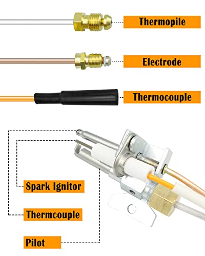 Sp20075 Pilot And Igniter Assembly Replacement Kit, Natural Gas Water Heater Assembly Fit For Rheem Ge Smartwater Heater, Water Heater Parts Replace Gg50T06Avh00 As39845 22V40Pf1 #TOP2