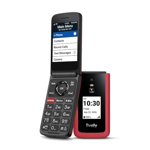 LIVELY Jitterbug Flip Cell Phone for Seniors, Flip3, Red