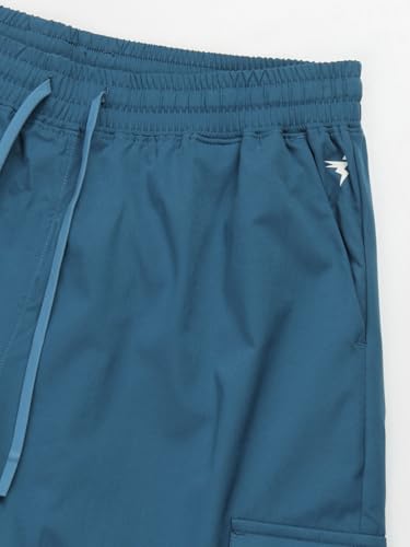 Image of TECHNOSPORT Men's Solid Slim Fit Sports Shorts TS Flexi Quick Dry Polyester Drawstring with Pockets UPF50+ for Gym Running Workout Anti Odour