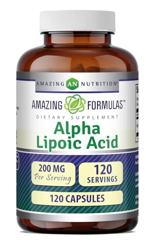 Amazing Formulas Alpha Lipoic Acid | 200 Mg Amino Acid Supplement | Capsules | Non-GMO | Gluten-Free | Made in USA (1 Pack | 120 Count)