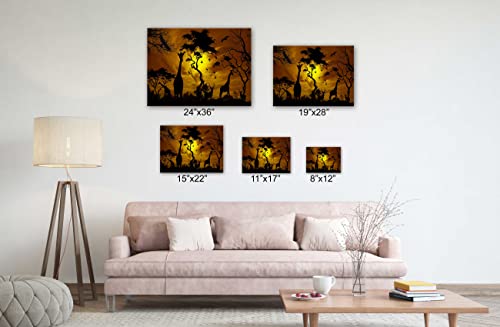 Spiritualhands African Art Wall Decor Canvas, Black And Gold Bedroom Decor, African American Black Women Wall Art Bedroom Poster, Ancient African Art Decor Pictures For Living Room Wall Decoration (African Art Giraffe Sunset, 15" X 22" - Ready To Hang) #TOP5