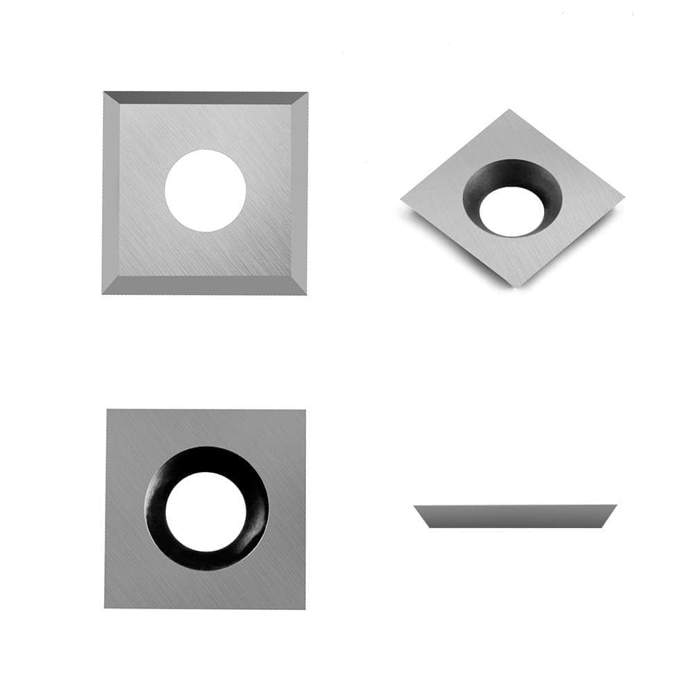 Plaquettes de coupe carrées droites en carbure de tungstène 10,5mm (10,5 x 10,5 x 1,5mm) pour outils tournage bois et Bois Spirale Raboteuse Head, 10 pièces