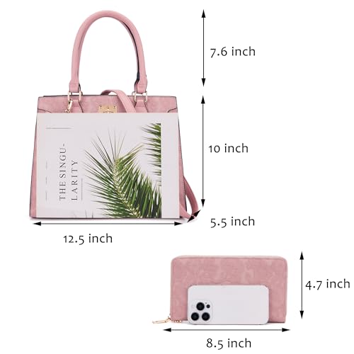 Image of Qiyuer Cute Purses Wallet Set For Women Handbags Satchel Tote Shoulder Bag | Affordable Luxury, Ideal Gift, Large Clutch Wallet, 2PCS, Sturdy Structured, Stylish, PU, Practical & Roomy for Daily & Work